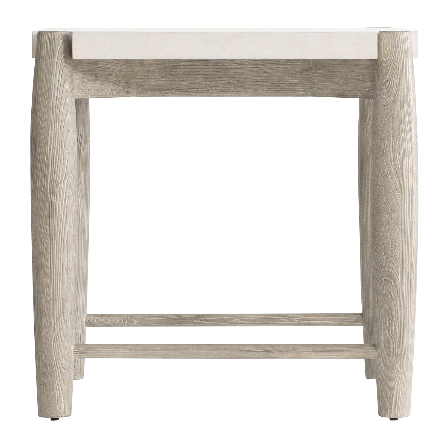 Bernhardt Ashbrook side table in Greige, Vellum, back view