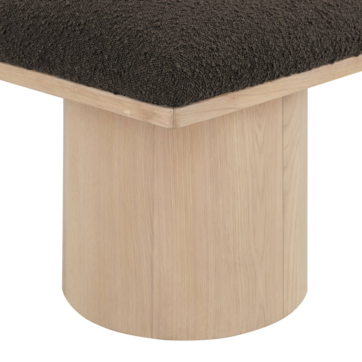 Pavilion Brown Boucle Fabric Upholstered 5 Piece Modular Bench