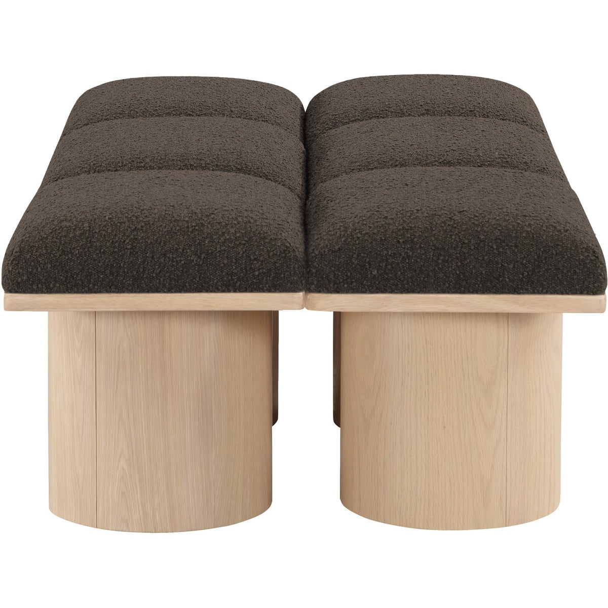 Pavilion Brown Boucle Fabric Upholstered 6 Piece Modular Bench