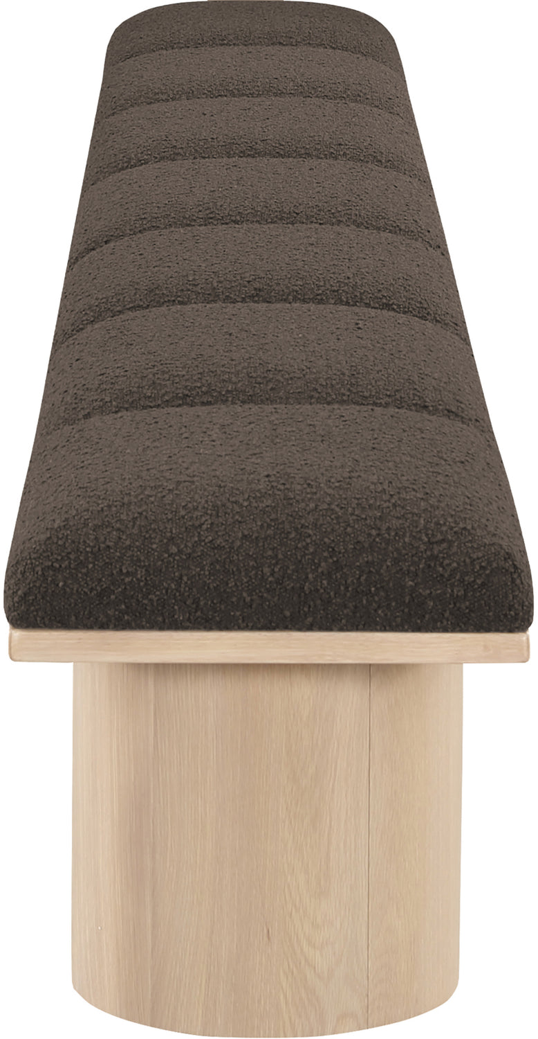 Pavilion Brown Boucle Fabric Upholstered 7 Piece Modular Bench