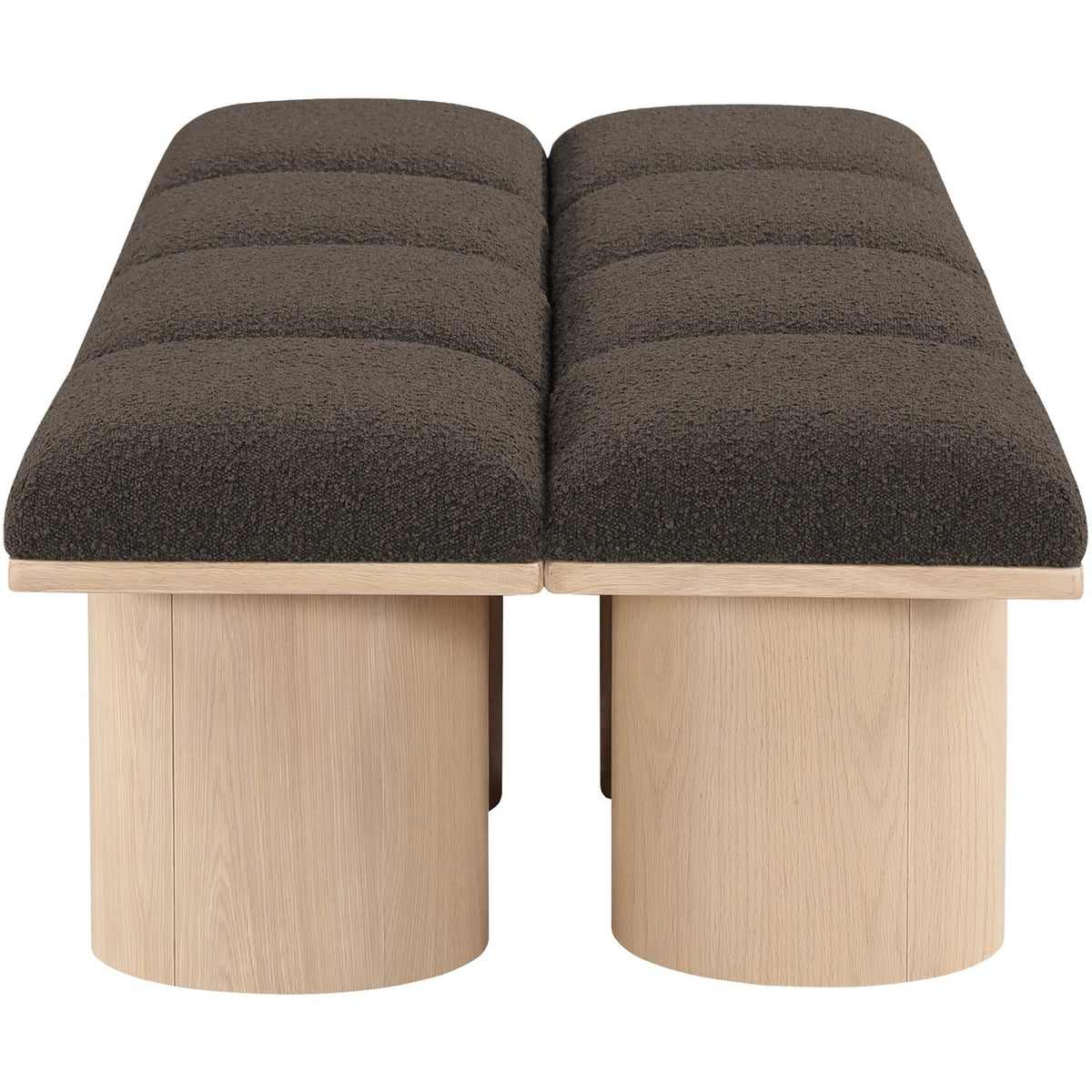 Pavilion Brown Boucle Fabric Upholstered 8 Piece Modular Bench