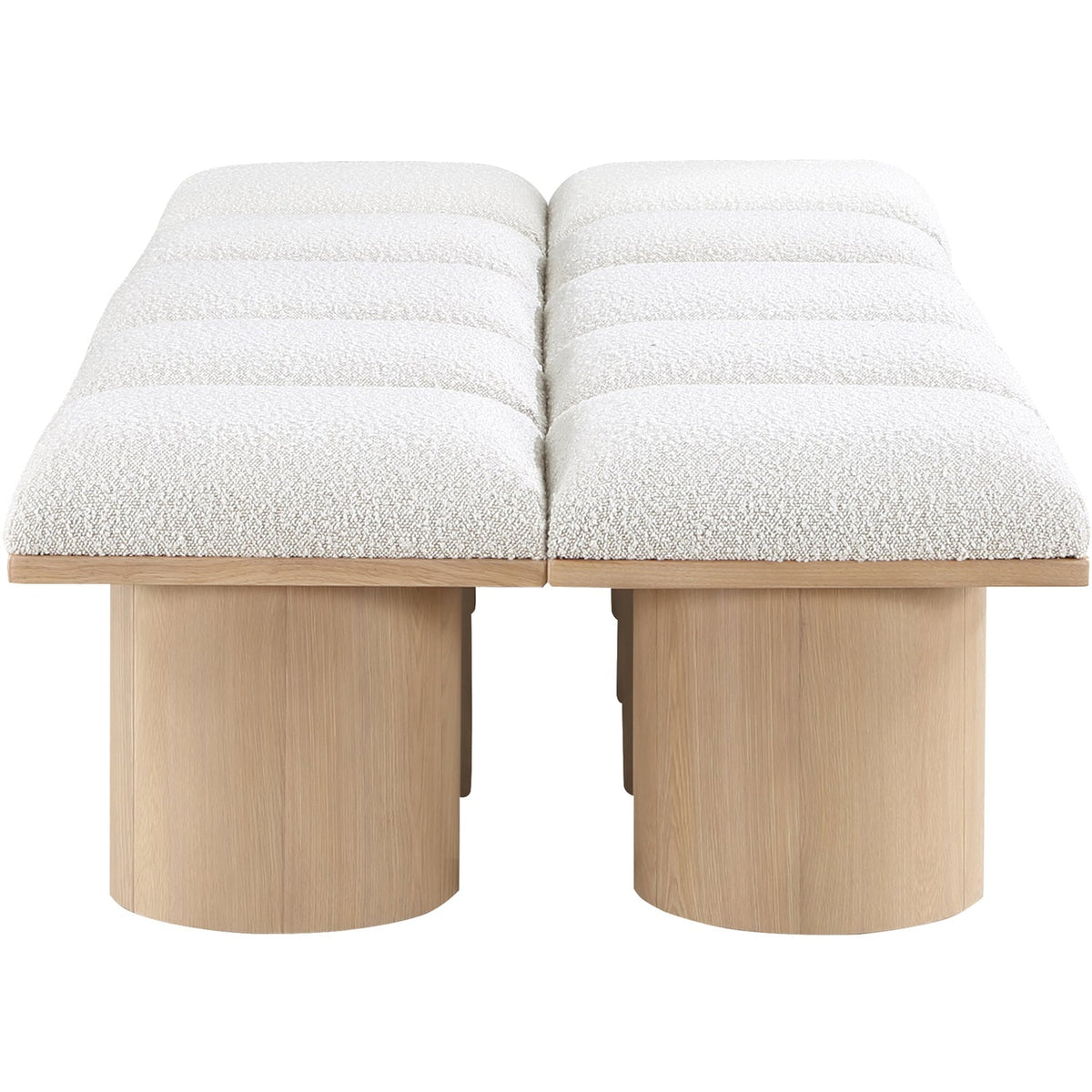 Pavilion Cream Boucle Fabric Upholstered 10 Piece Modular Bench