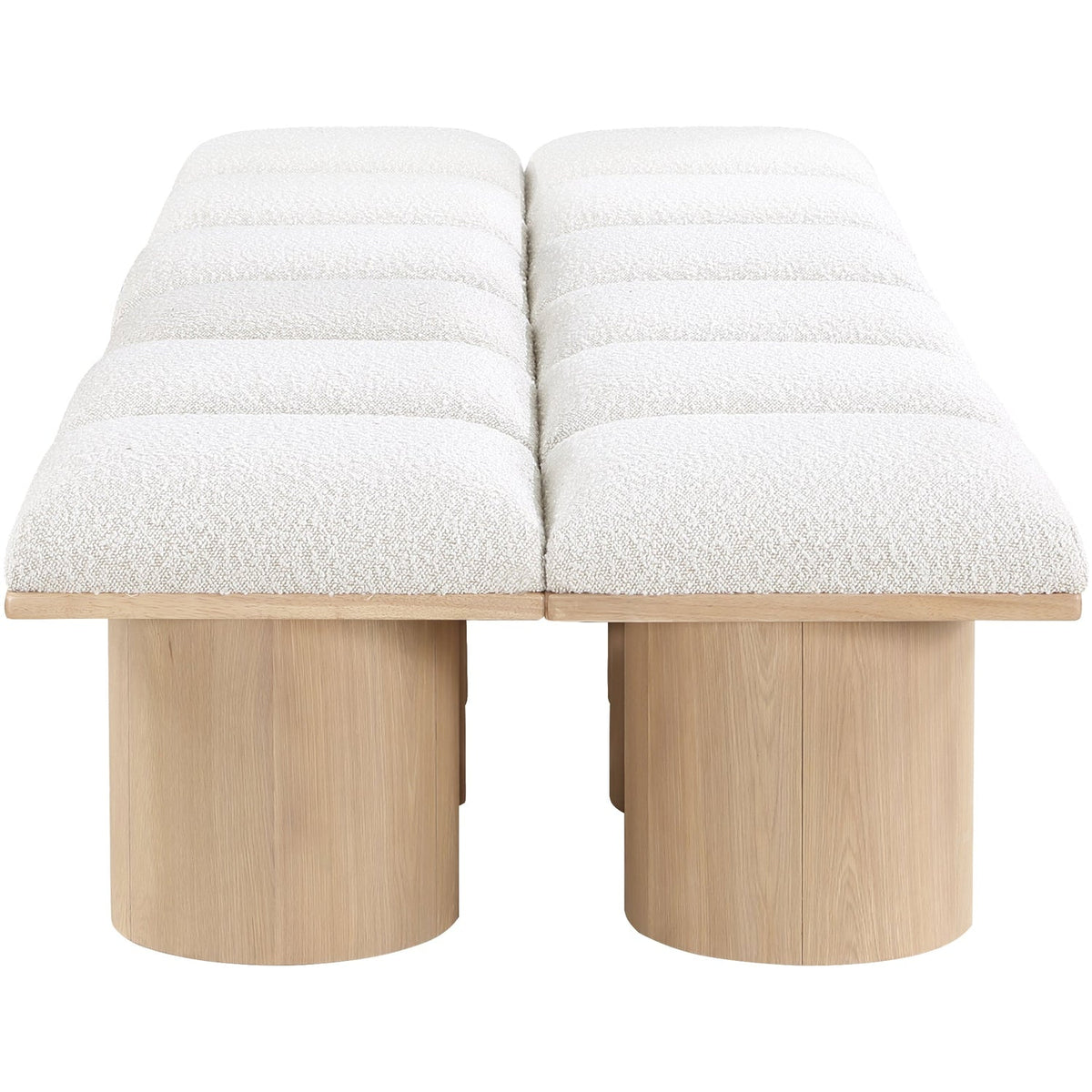 Pavilion Cream Boucle Fabric Upholstered 12 Piece Modular Bench