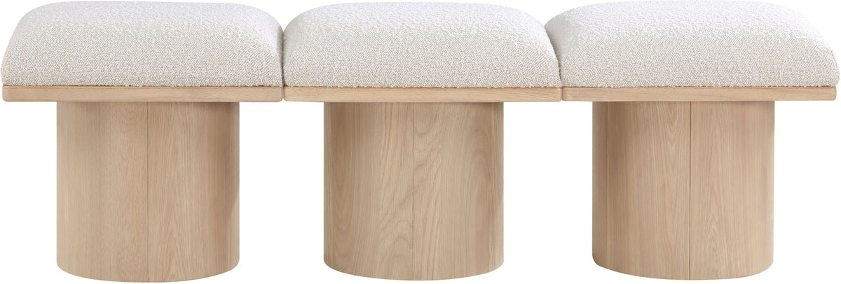 Pavilion Cream Boucle Fabric Upholstered 3 Piece Modular Bench