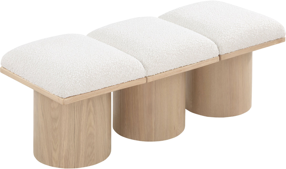 Pavilion Cream Boucle Fabric Upholstered 3 Piece Modular Bench