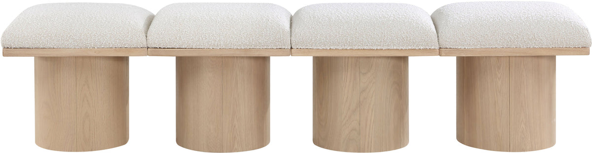 Pavilion Cream Boucle Fabric Upholstered 4 Piece Modular Bench