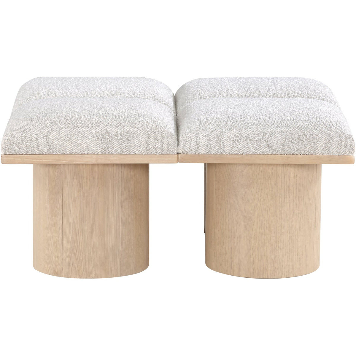 Pavilion Cream Boucle Fabric Upholstered 4 Piece Modular Bench