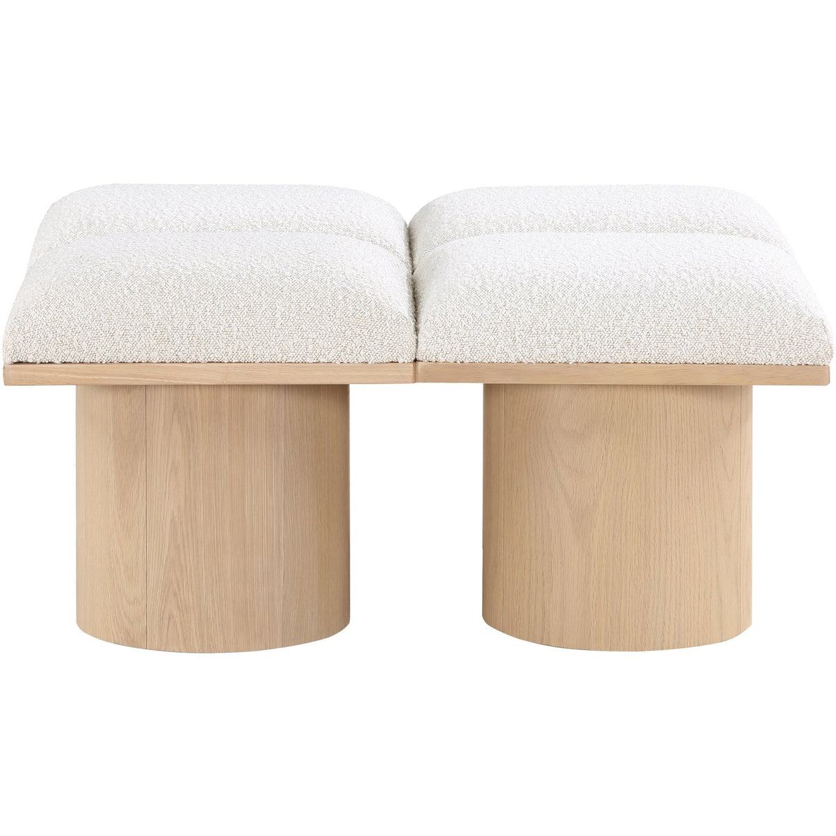 Pavilion Cream Boucle Fabric Upholstered 4 Piece Modular Bench