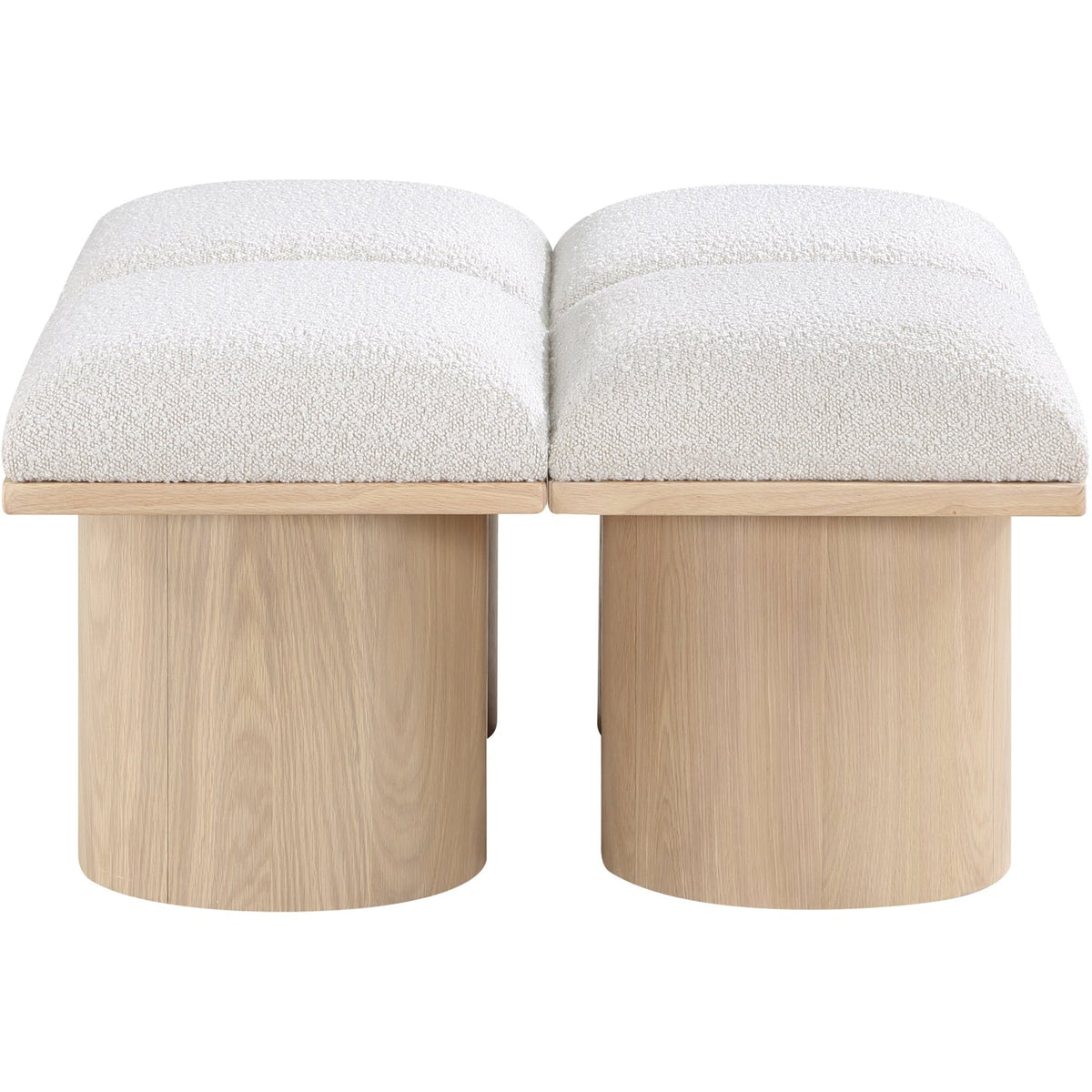 Pavilion Cream Boucle Fabric Upholstered 4 Piece Modular Bench
