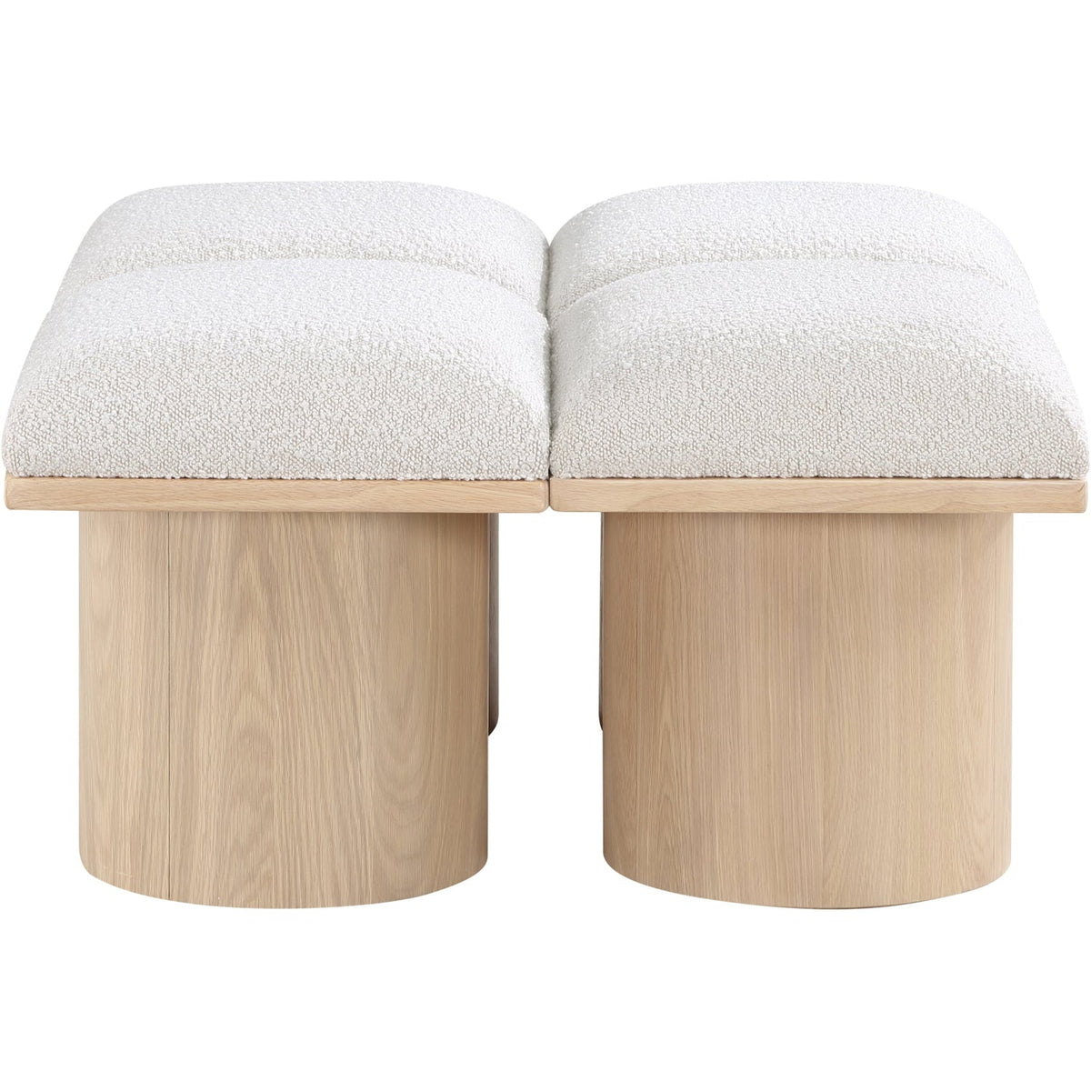 Pavilion Cream Boucle Fabric Upholstered 4 Piece Modular Bench