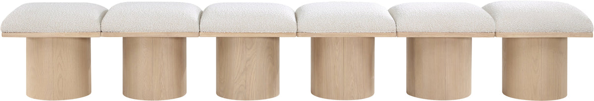 Pavilion Cream Boucle Fabric Upholstered 6 Piece Modular Bench