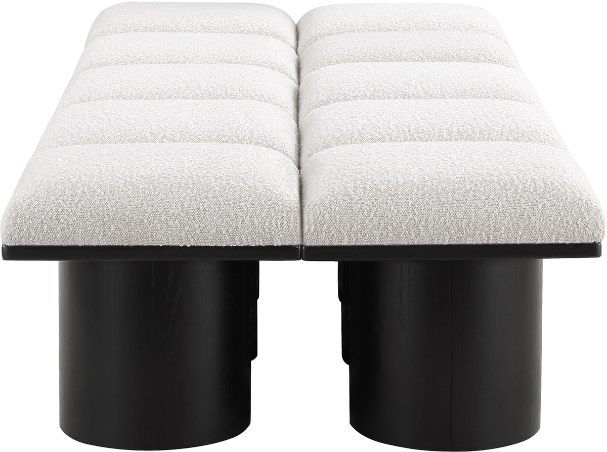 Pavilion Cream Boucle Fabric Upholstered 10 Piece Modular Bench