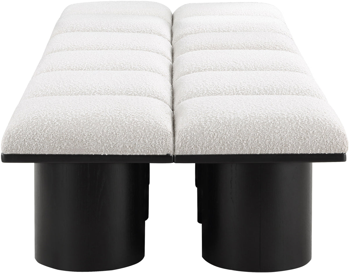 Pavilion Cream Boucle Fabric Upholstered 12 Piece Modular Bench