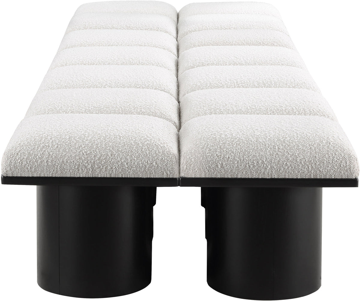 Pavilion Cream Boucle Fabric Upholstered 14 Piece Modular Bench