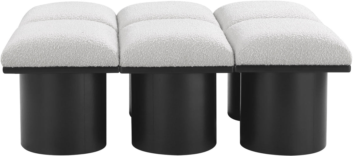 Pavilion Cream Boucle Fabric Upholstered 6 Piece Modular Bench