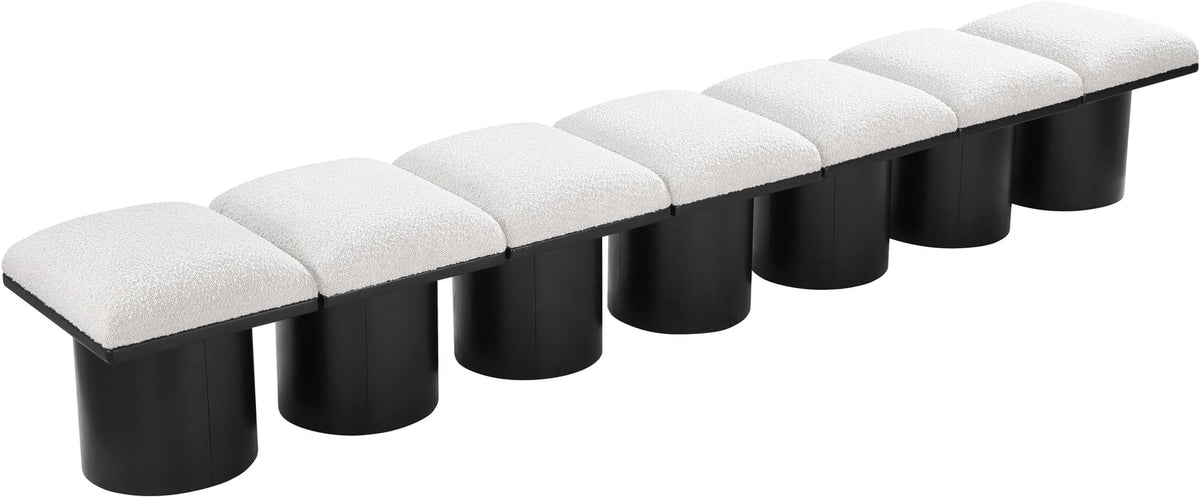 Pavilion Cream Boucle Fabric Upholstered 7 Piece Modular Bench