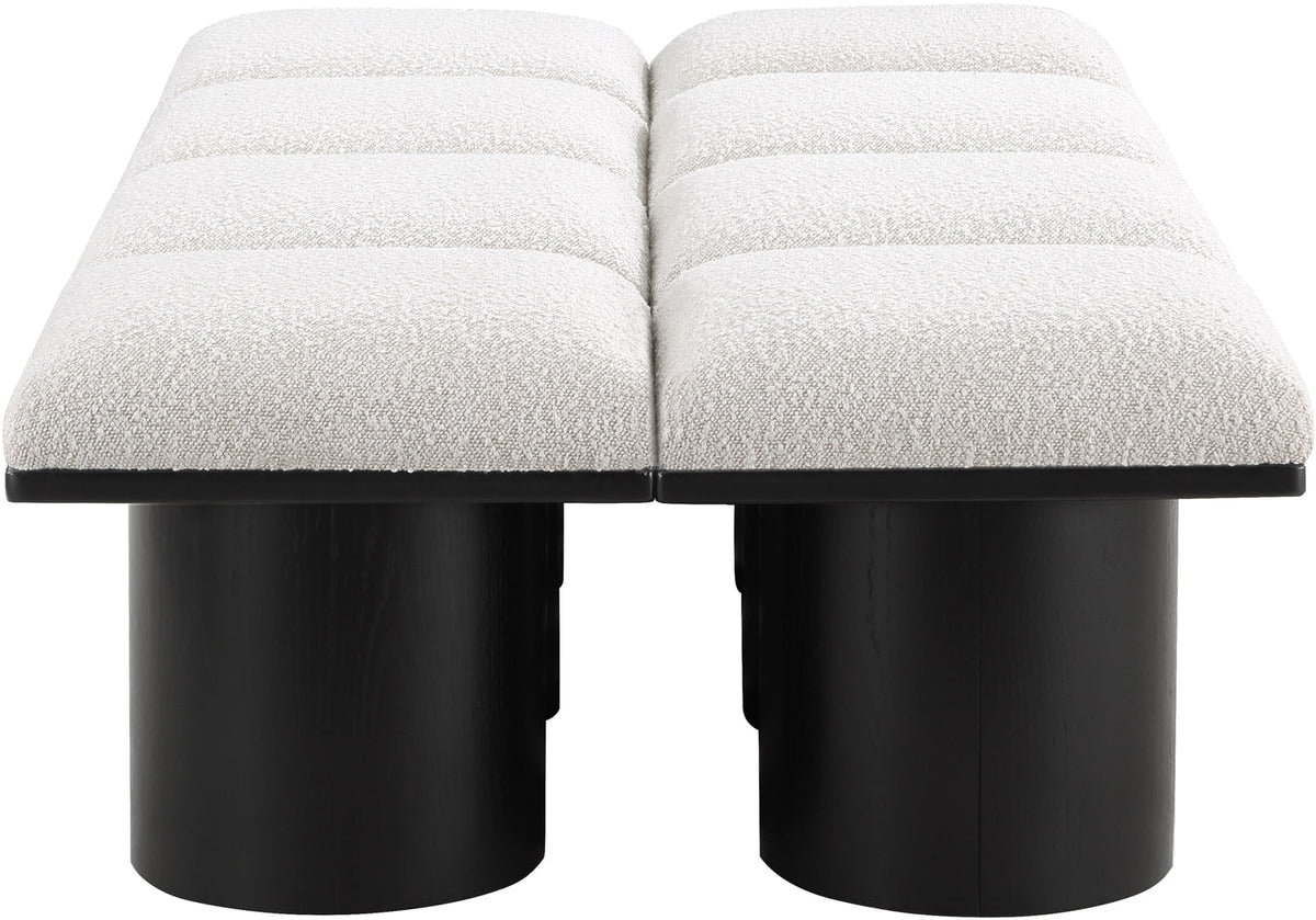 Pavilion Cream Boucle Fabric Upholstered 8 Piece Modular Bench