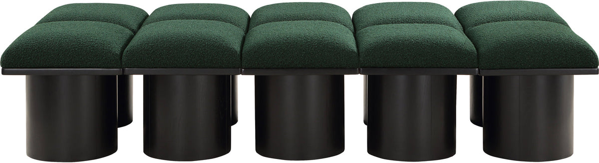 Pavilion Green Boucle Fabric Upholstered 10 Piece Modular Bench