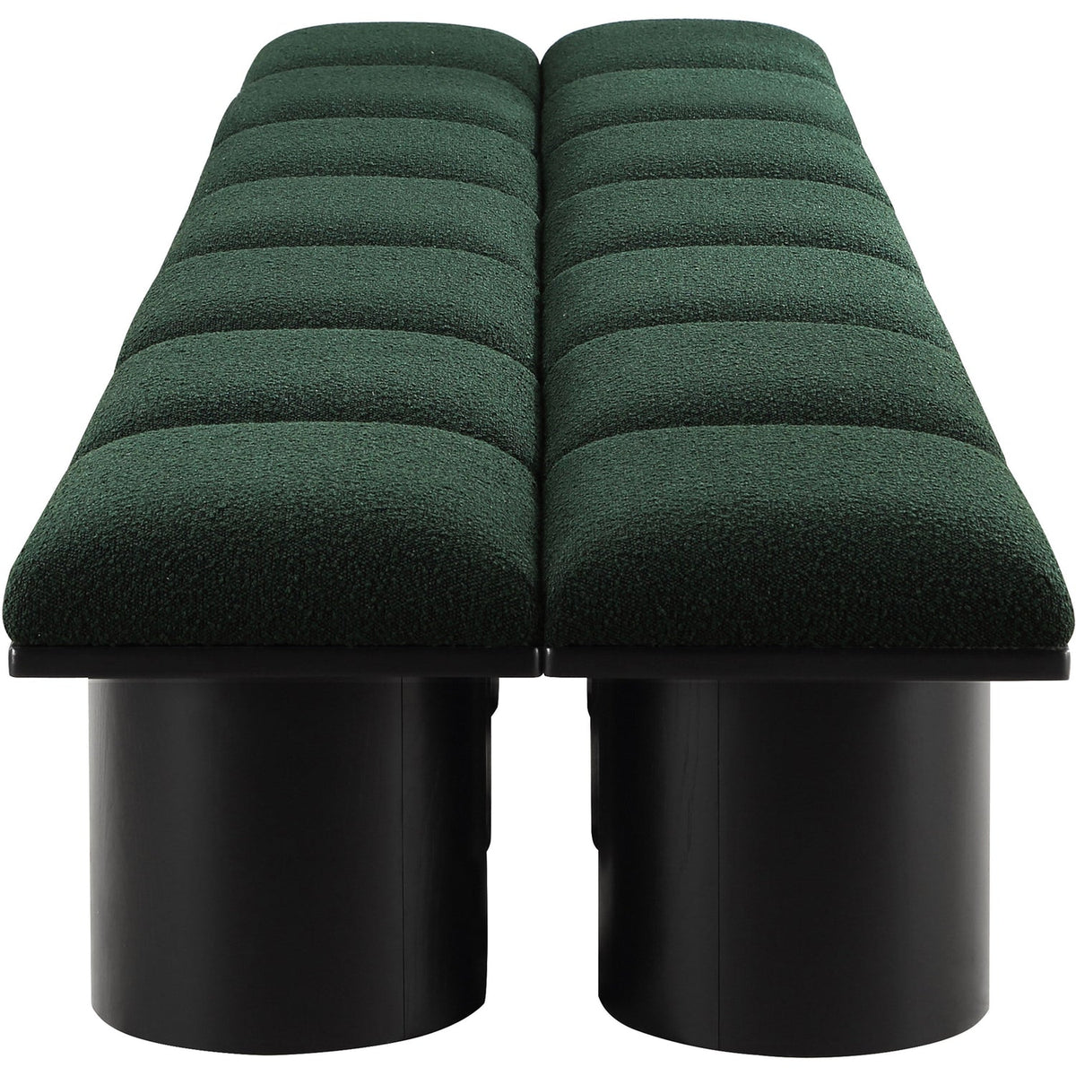 Pavilion Green Boucle Fabric Upholstered 14 Piece Modular Bench