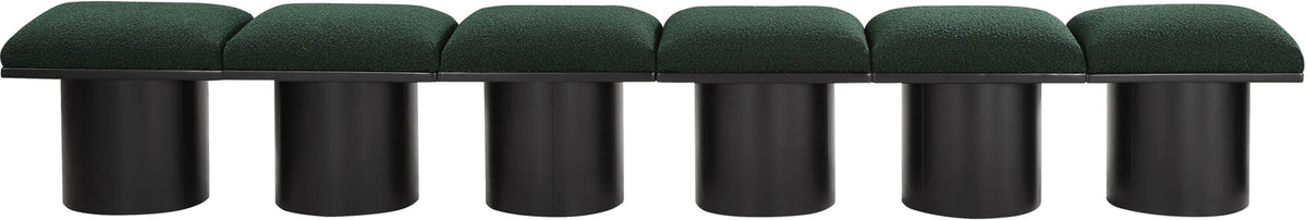 Pavilion Green Boucle Fabric Upholstered 6 Piece Modular Bench
