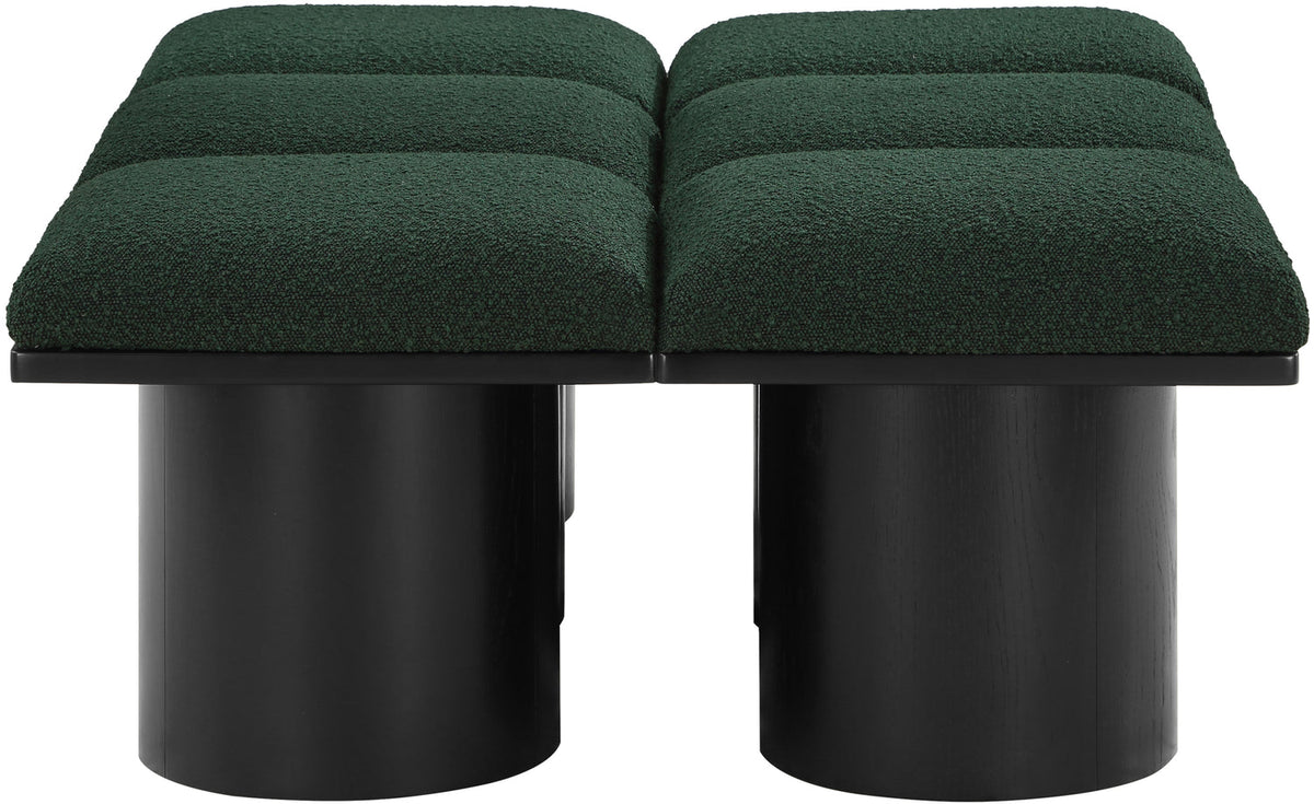 Pavilion Green Boucle Fabric Upholstered 6 Piece Modular Bench