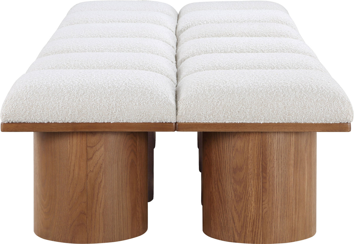 Pavilion Cream Boucle Fabric Upholstered 12 Piece Modular Bench