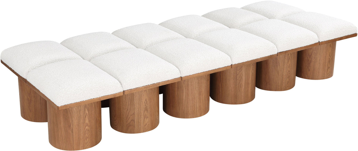 Pavilion Cream Boucle Fabric Upholstered 12 Piece Modular Bench