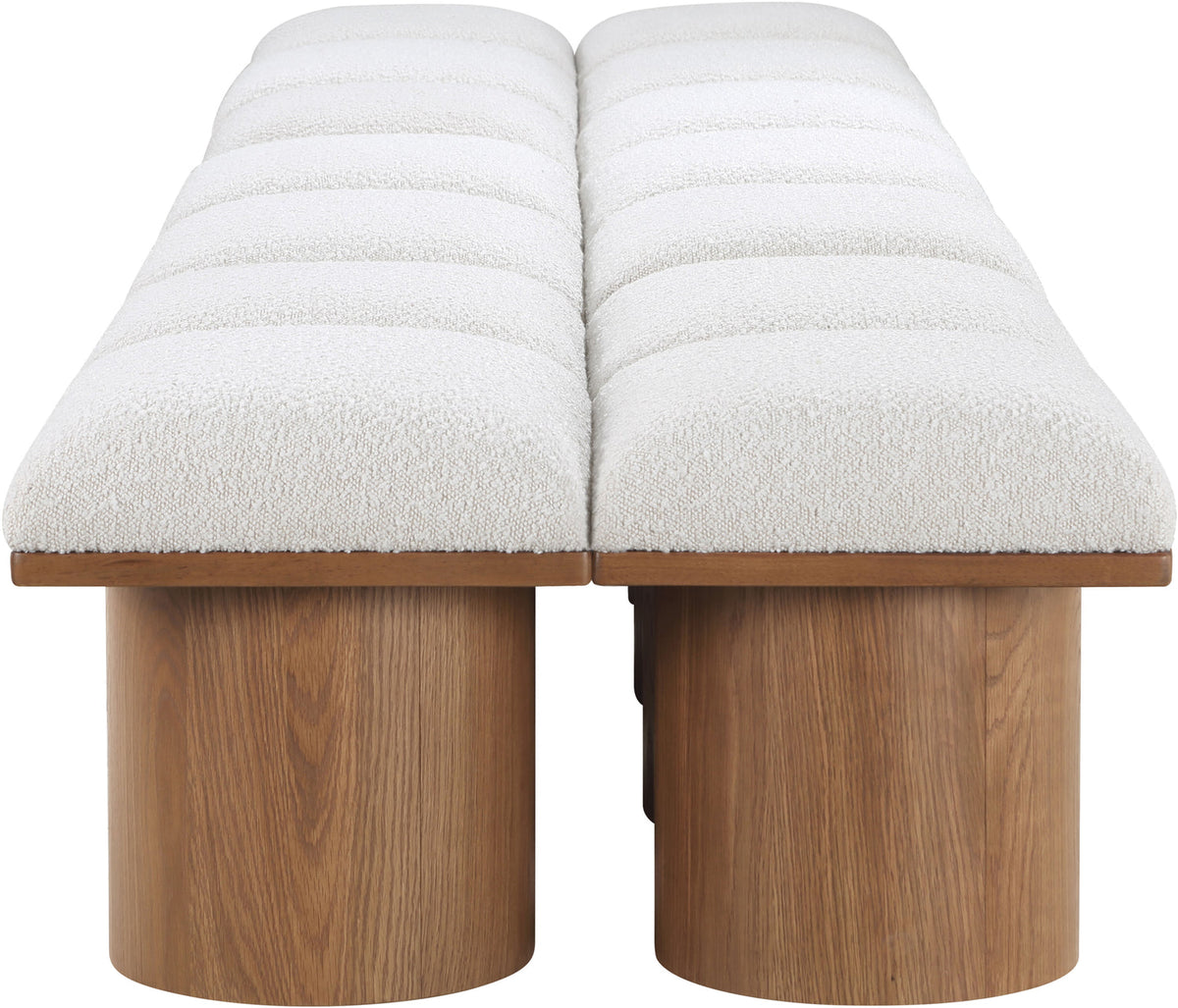 Pavilion Cream Boucle Fabric Upholstered 14 Piece Modular Bench