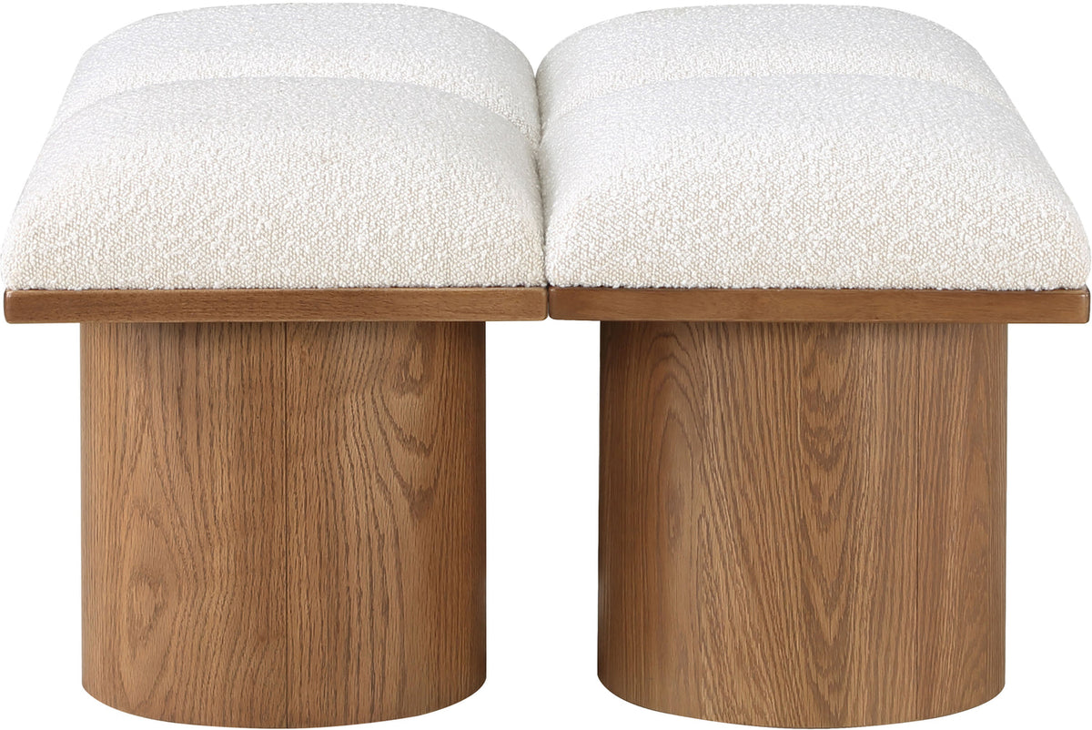 Pavilion Cream Boucle Fabric Upholstered 4 Piece Modular Bench