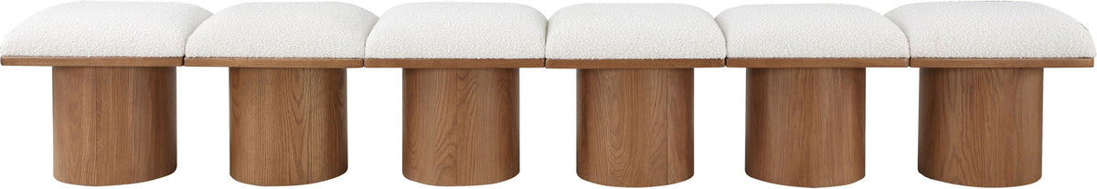Pavilion Cream Boucle Fabric Upholstered 6 Piece Modular Bench