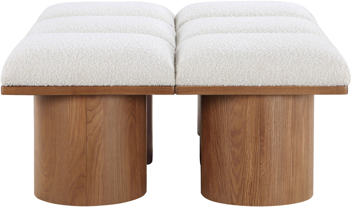 Pavilion Cream Boucle Fabric Upholstered 6 Piece Modular Bench