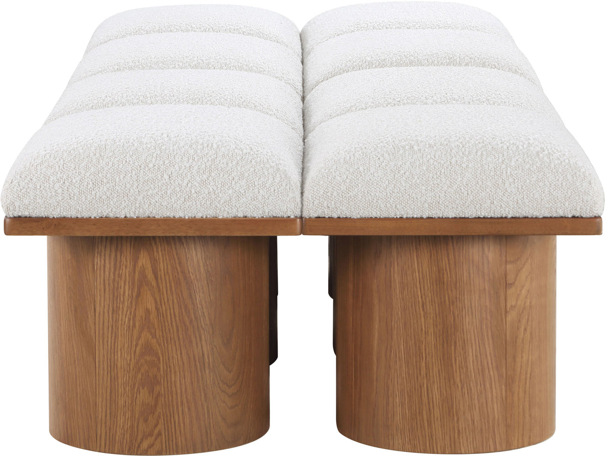 Pavilion Cream Boucle Fabric Upholstered 8 Piece Modular Bench