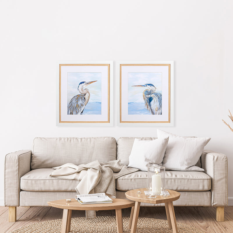Jones Morning Heron Framed Art Set of 2
