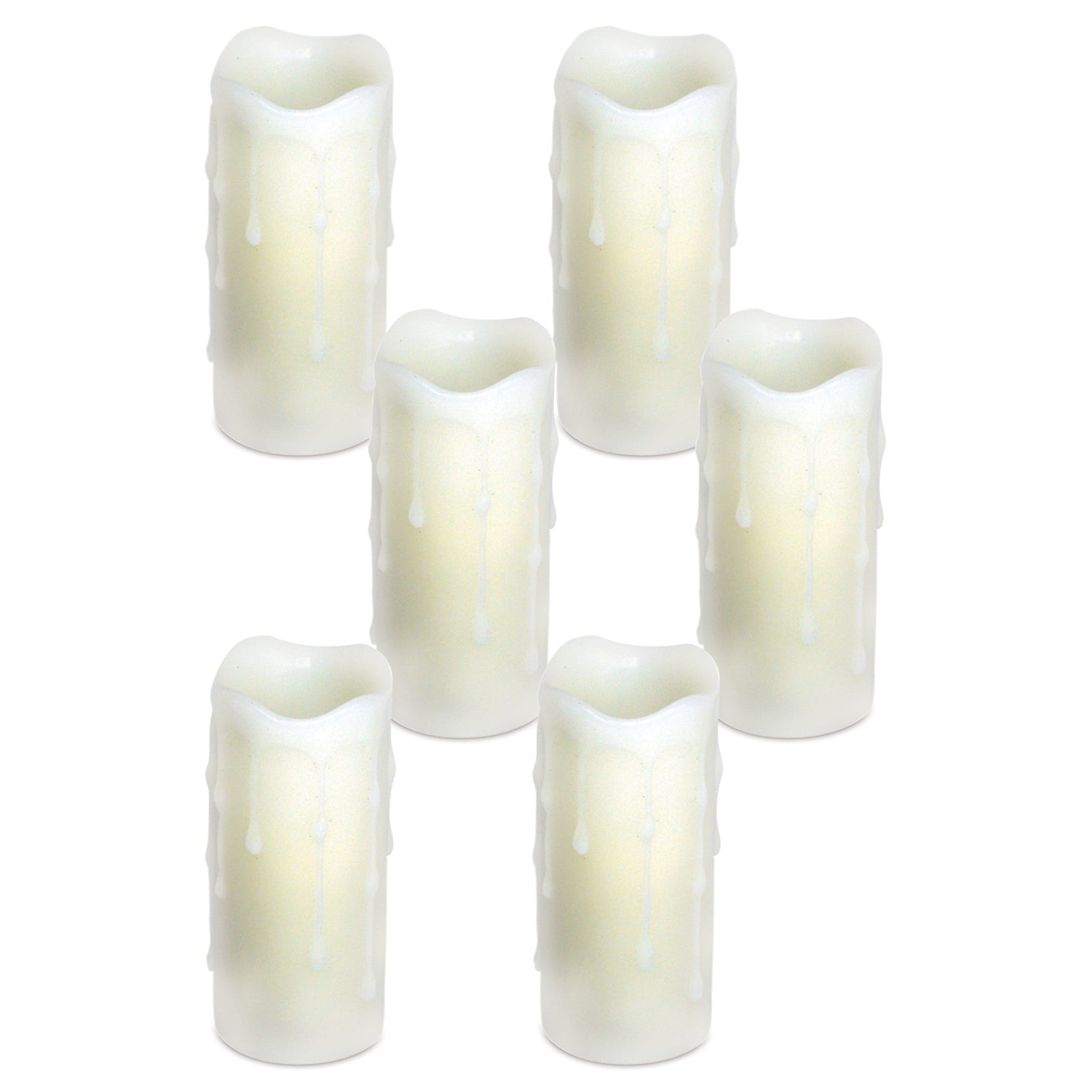 LED Dripping Wax Pillar Candles Set of 6