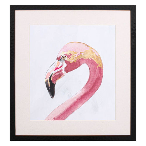 Pink Golden Flamingo Framed Art