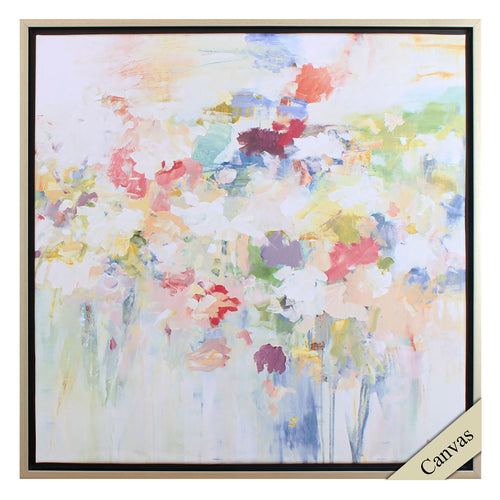Floral Burst Abstract Canvas Framed Art