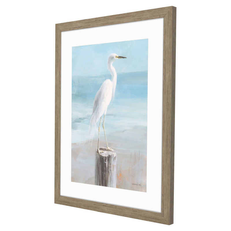 Nai Seaside Egret Framed Art