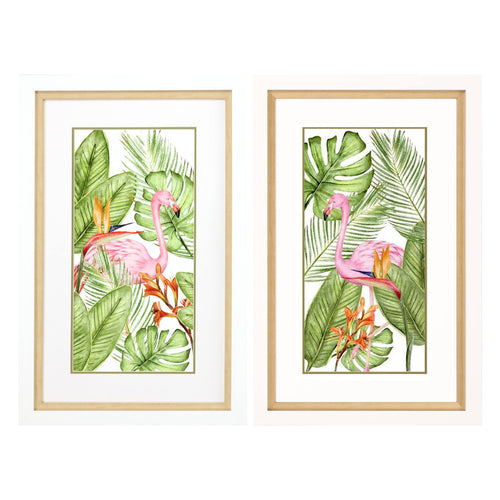 Allen Tropical Flamingo Framed Art Set of 2