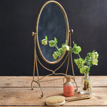 Antique Gold Oval Tabletop Mirror
