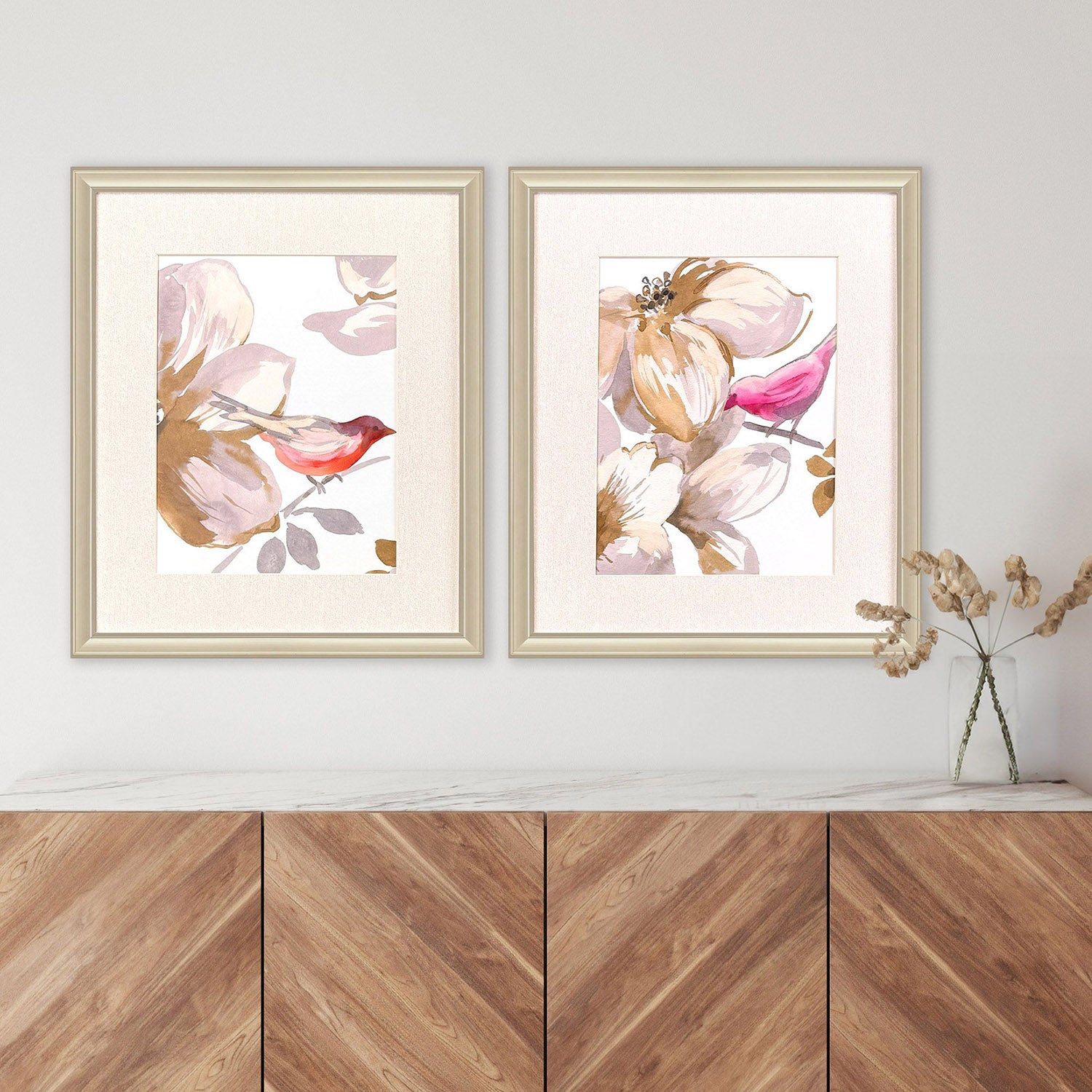 Jacobs Bird Chatter Framed Artwork Set of 2