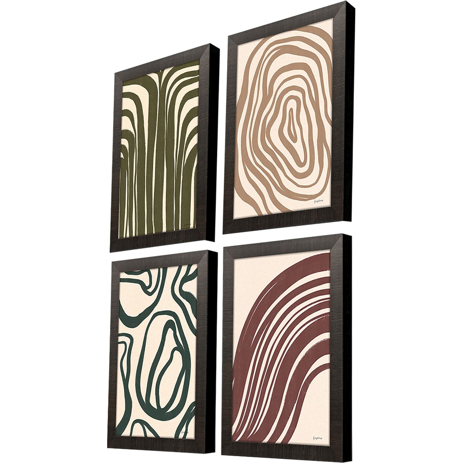 Thomas Organic Abstracts Framed Artwork Set of 4