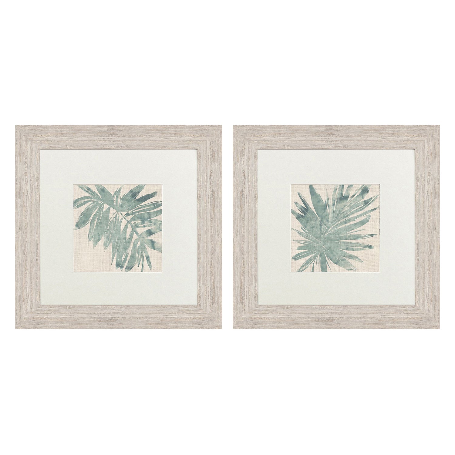Vess Burlap Ocean Palm I Framed Art Set of 2