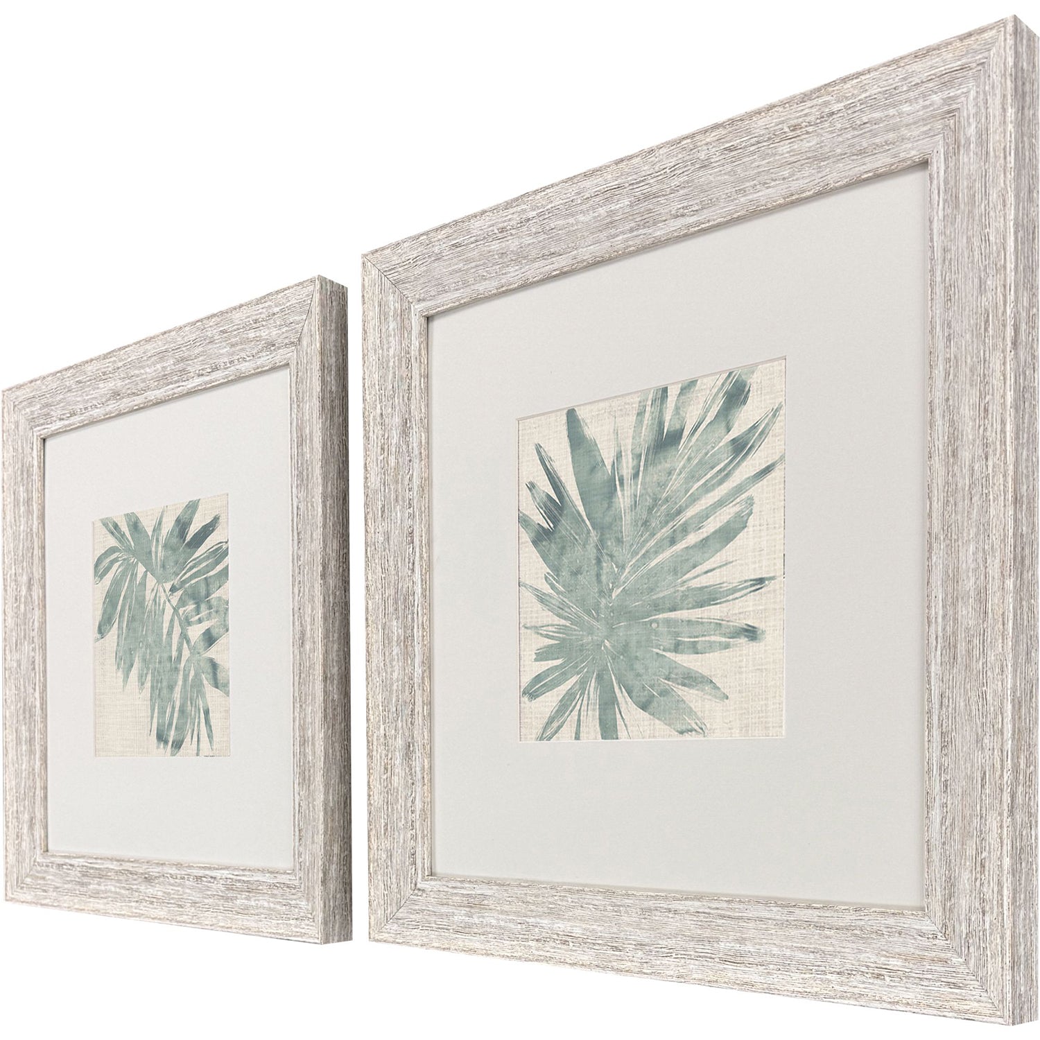 Vess Burlap Ocean Palm I Framed Art Set of 2
