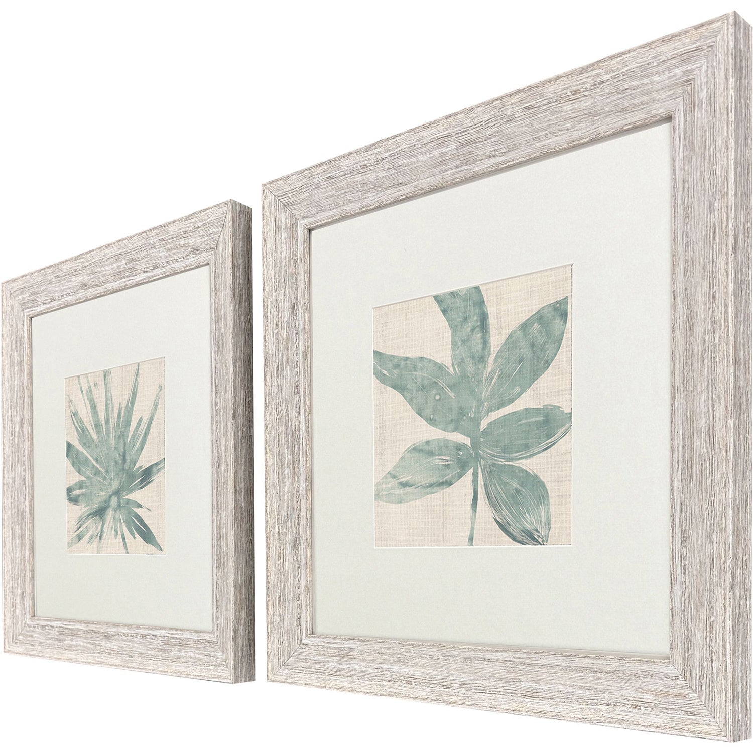 Vess Burlap Ocean Palm II Framed Art Set of 2