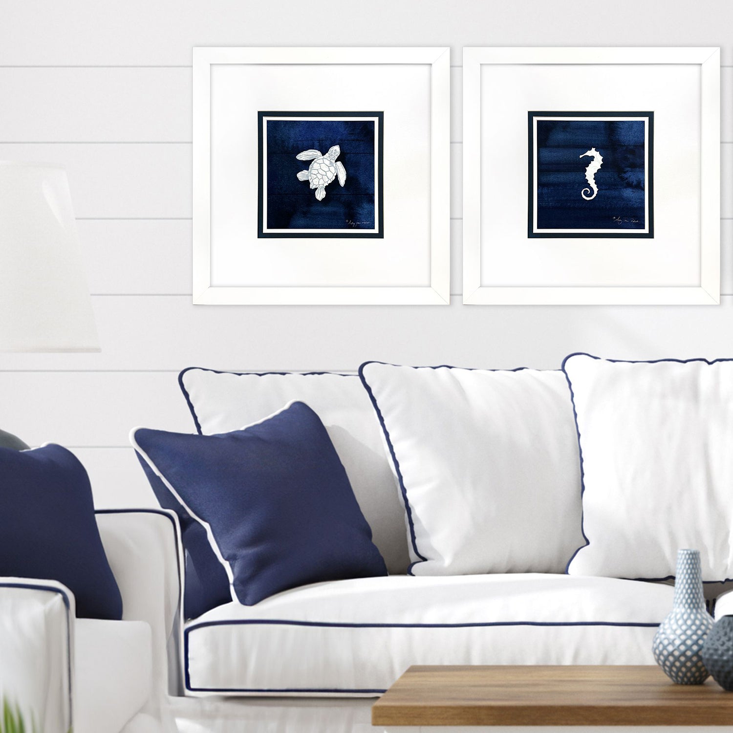 Roberts Turtle Seahorse Framed Artwork Set of 2