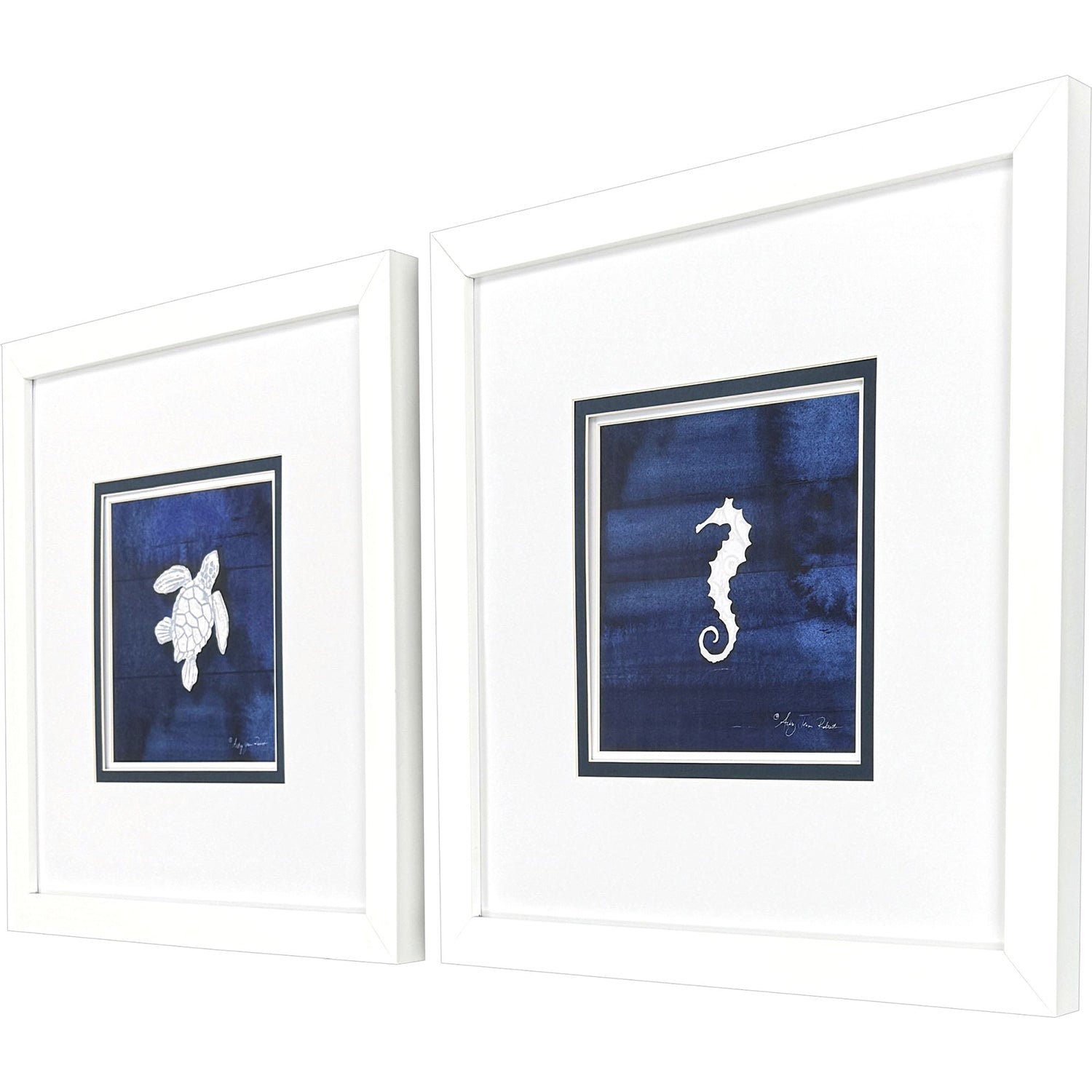 Roberts Turtle Seahorse Framed Artwork Set of 2