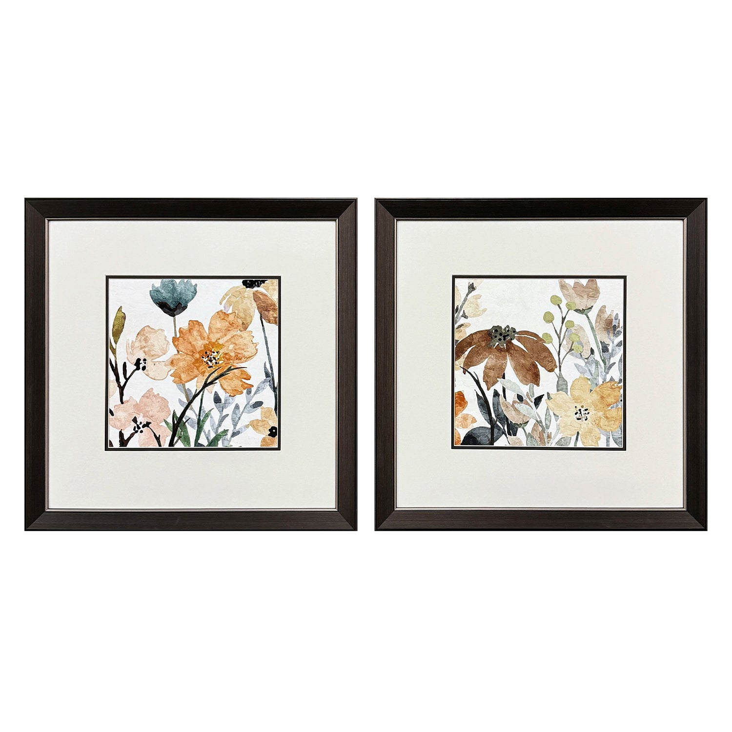 Allen Wildflower Square Framed Artwork Set of 2