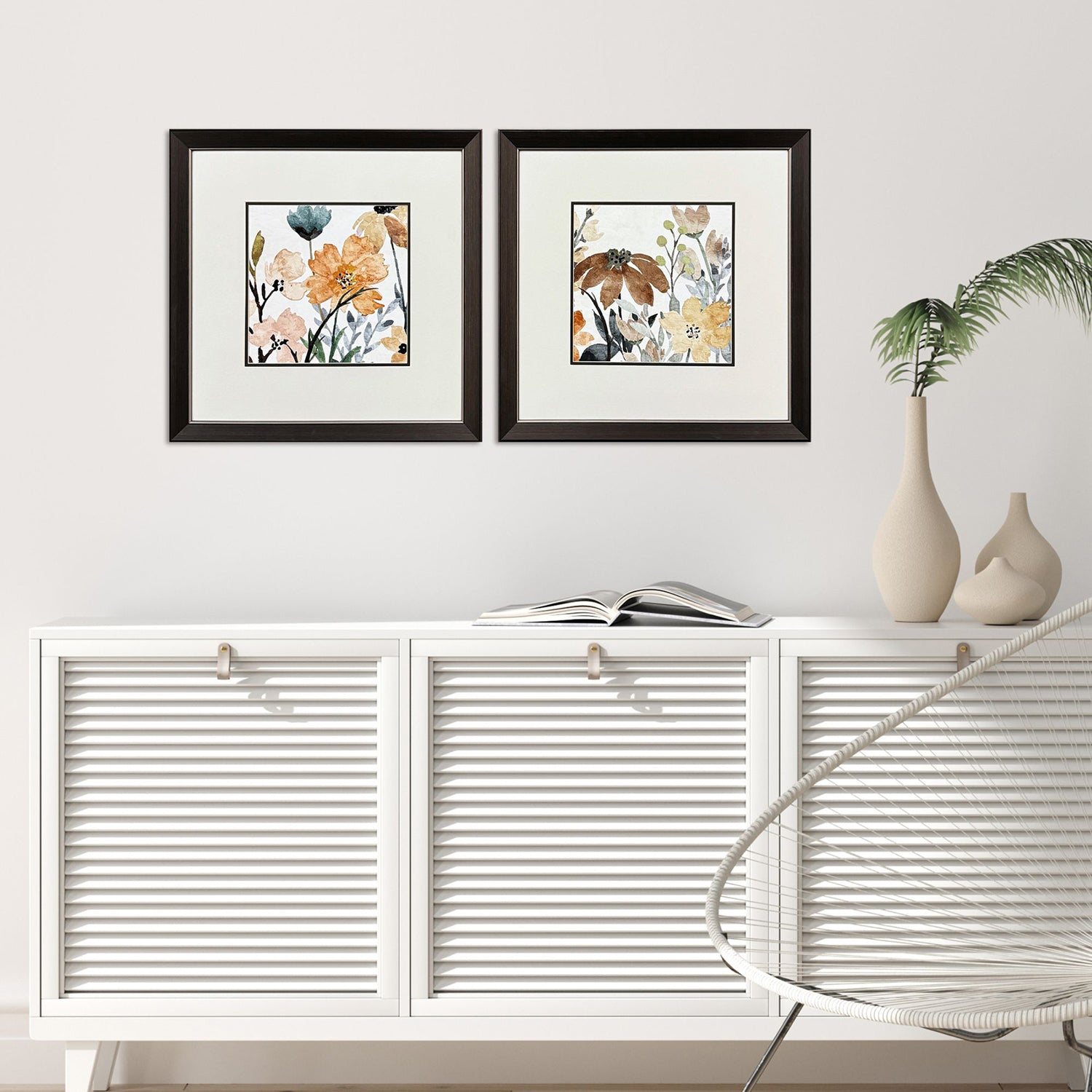 Allen Wildflower Square Framed Artwork Set of 2