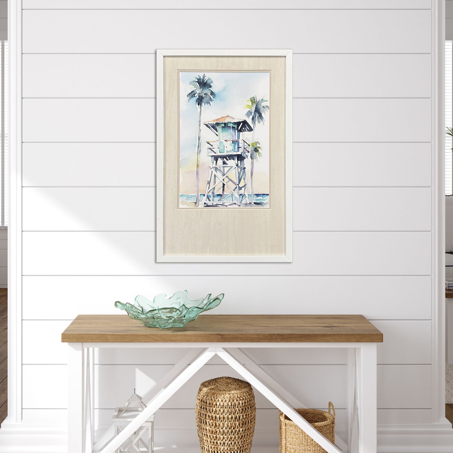 Petal Boho Beachy Blue Framed Artwork