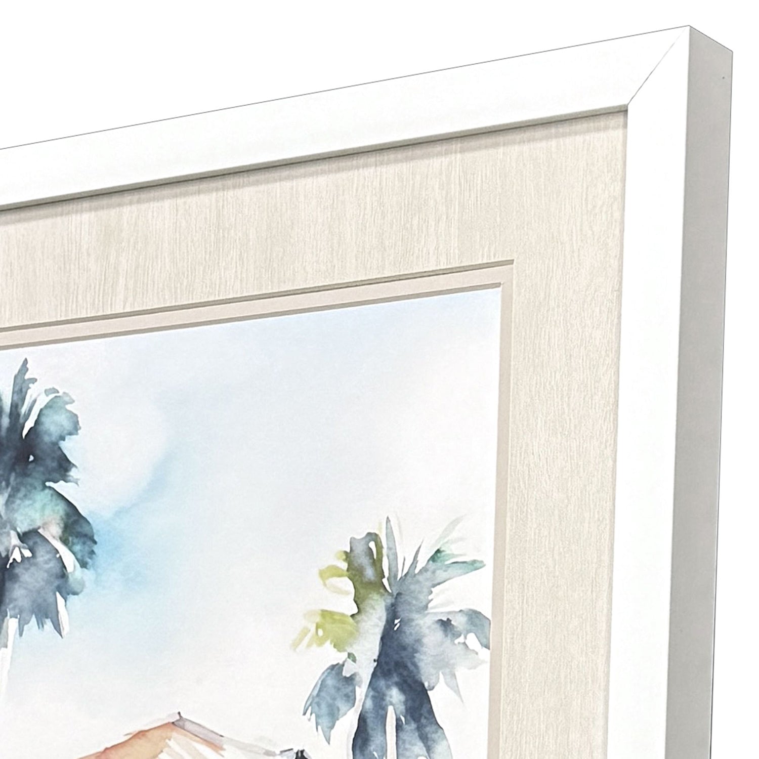 Petal Boho Beachy Blue Framed Artwork